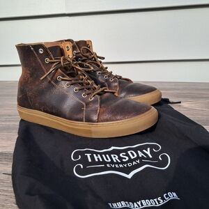 Thursday Boot Company Distressed Brown High-Top Sneakers
